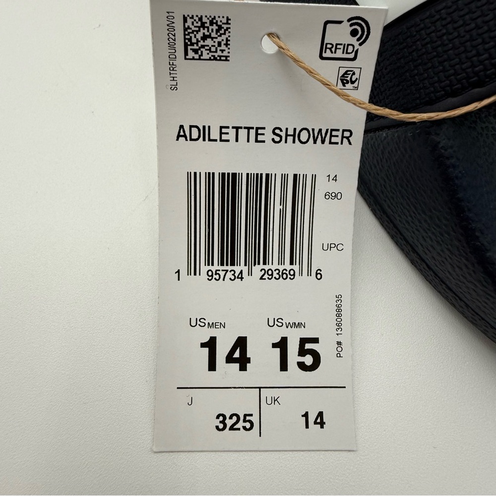 Adidas Adilette Shower Slide Men's Navy White New with Box GZ5920 - Picture 8 of 12